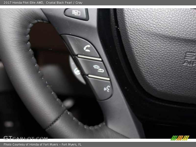 Crystal Black Pearl / Gray 2017 Honda Pilot Elite AWD