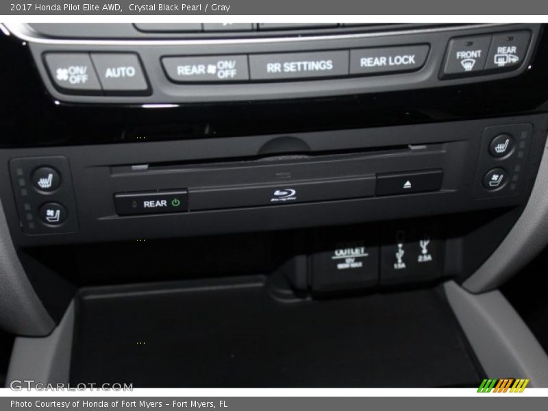 Crystal Black Pearl / Gray 2017 Honda Pilot Elite AWD