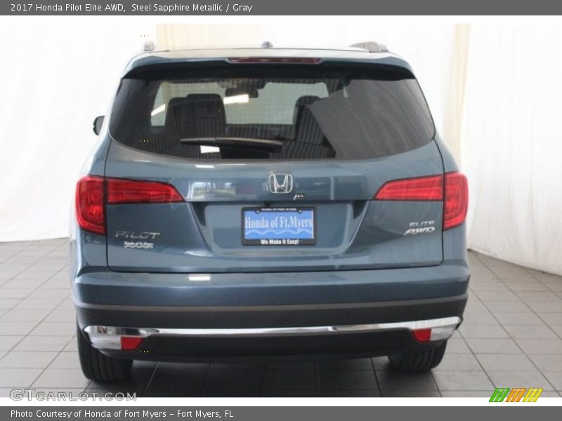 Steel Sapphire Metallic / Gray 2017 Honda Pilot Elite AWD