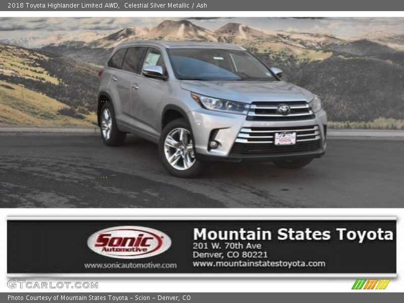 Celestial Silver Metallic / Ash 2018 Toyota Highlander Limited AWD