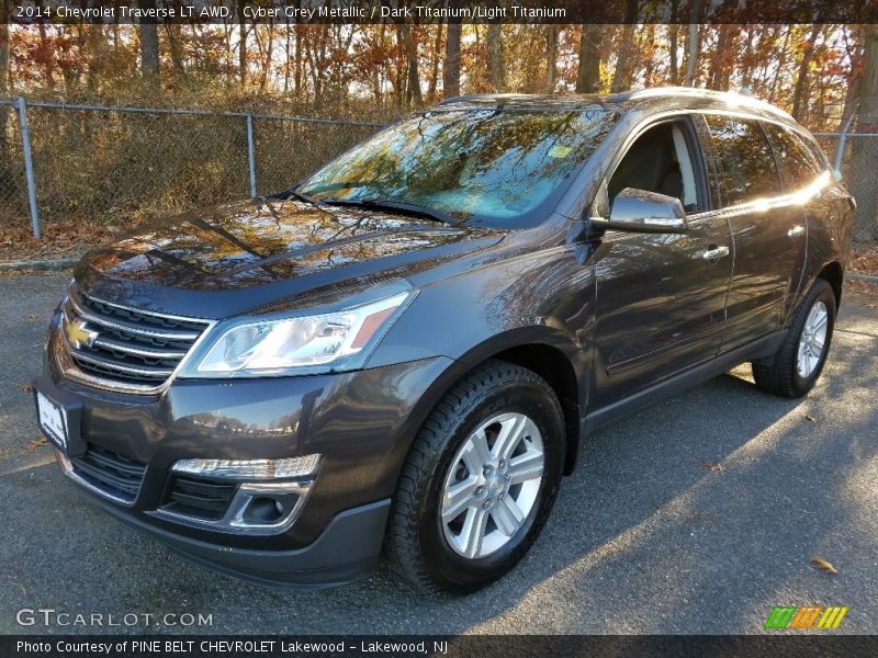 Cyber Grey Metallic / Dark Titanium/Light Titanium 2014 Chevrolet Traverse LT AWD