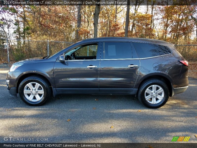 Cyber Grey Metallic / Dark Titanium/Light Titanium 2014 Chevrolet Traverse LT AWD