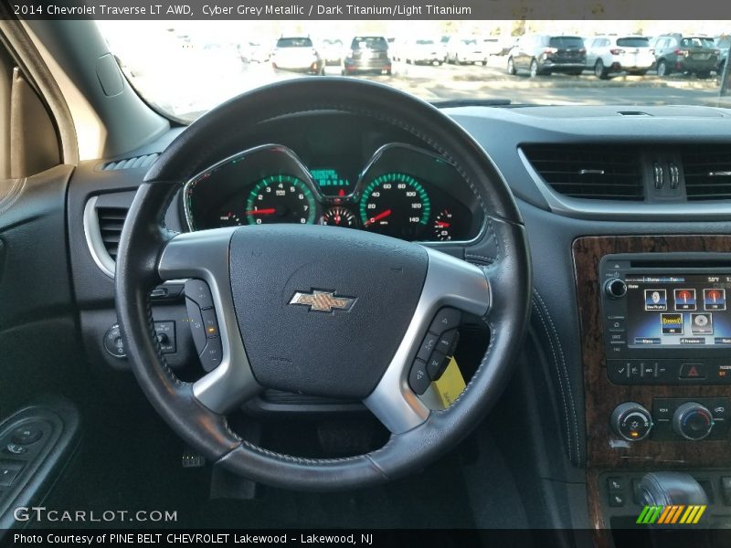 Cyber Grey Metallic / Dark Titanium/Light Titanium 2014 Chevrolet Traverse LT AWD