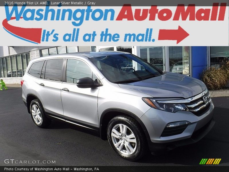 Lunar Silver Metallic / Gray 2016 Honda Pilot LX AWD