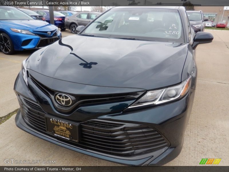 Galactic Aqua Mica / Black 2018 Toyota Camry LE