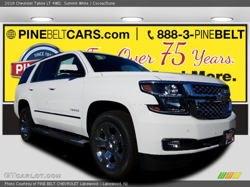 Summit White / Cocoa/Dune 2018 Chevrolet Tahoe LT 4WD