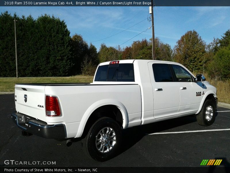Bright White / Canyon Brown/Light Frost Beige 2018 Ram 3500 Laramie Mega Cab 4x4