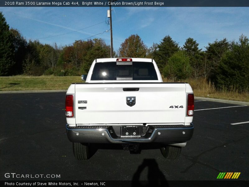 Bright White / Canyon Brown/Light Frost Beige 2018 Ram 3500 Laramie Mega Cab 4x4