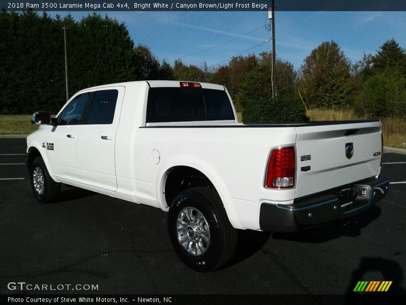 Bright White / Canyon Brown/Light Frost Beige 2018 Ram 3500 Laramie Mega Cab 4x4