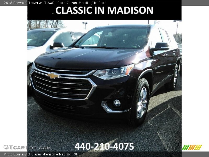 Black Currant Metallic / Jet Black 2018 Chevrolet Traverse LT AWD