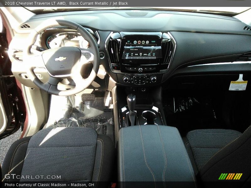 Black Currant Metallic / Jet Black 2018 Chevrolet Traverse LT AWD