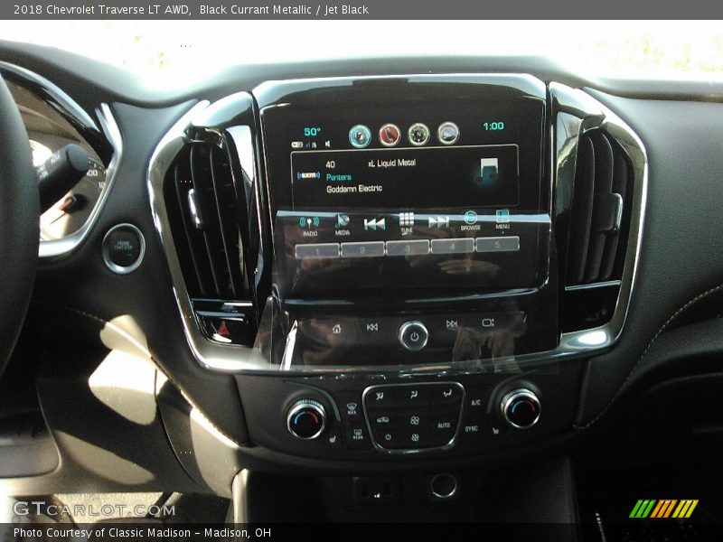 Black Currant Metallic / Jet Black 2018 Chevrolet Traverse LT AWD
