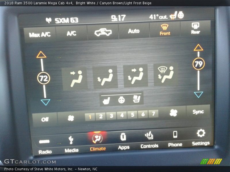 Bright White / Canyon Brown/Light Frost Beige 2018 Ram 3500 Laramie Mega Cab 4x4