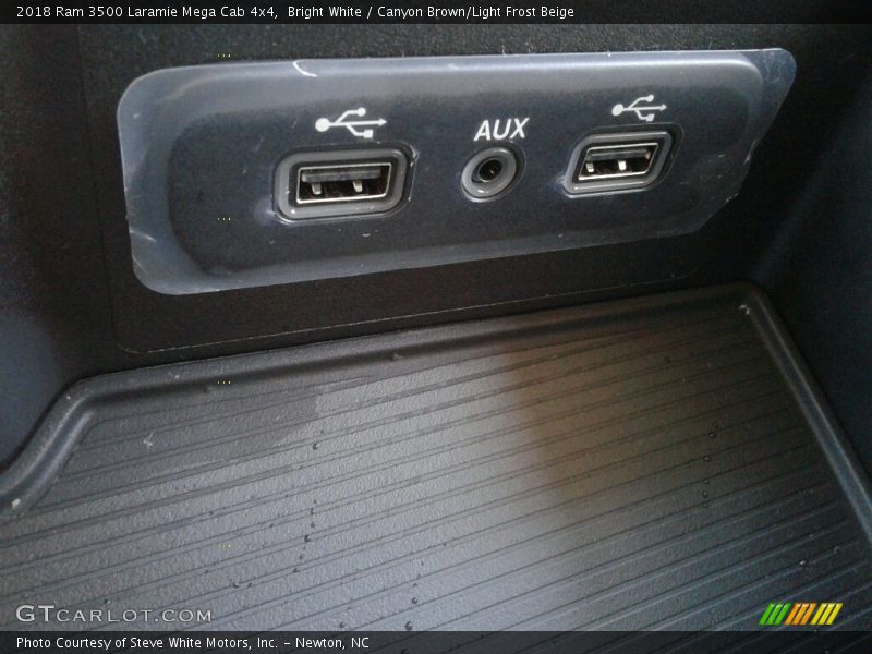 Bright White / Canyon Brown/Light Frost Beige 2018 Ram 3500 Laramie Mega Cab 4x4