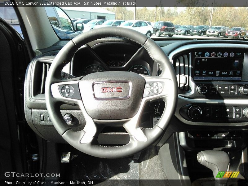 Satin Steel Metallic / Jet Black 2018 GMC Canyon SLE Extended Cab 4x4