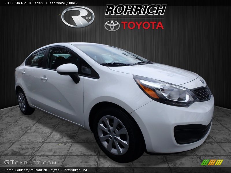 Clear White / Black 2013 Kia Rio LX Sedan