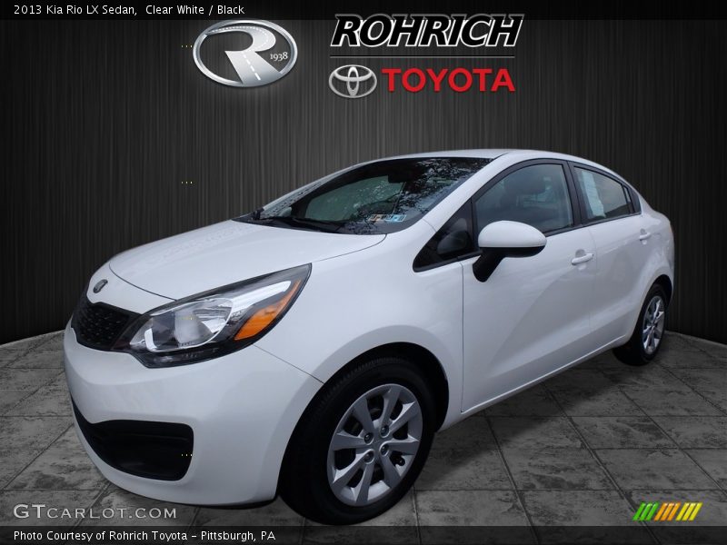 Clear White / Black 2013 Kia Rio LX Sedan