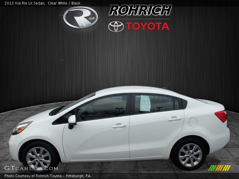 Clear White / Black 2013 Kia Rio LX Sedan