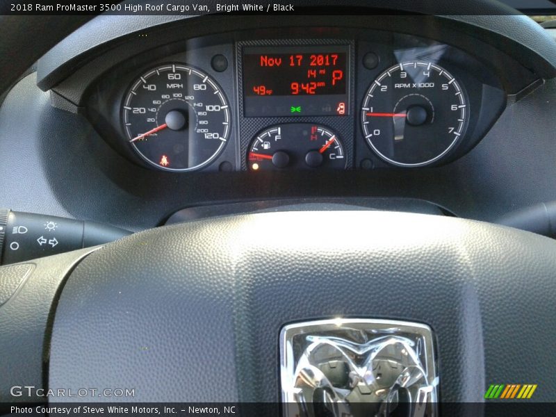 Bright White / Black 2018 Ram ProMaster 3500 High Roof Cargo Van