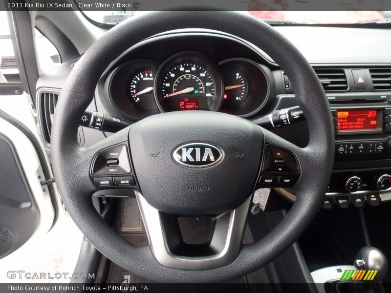 Clear White / Black 2013 Kia Rio LX Sedan