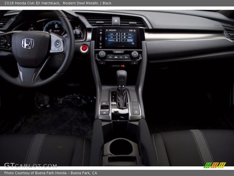 Modern Steel Metallic / Black 2018 Honda Civic EX Hatchback
