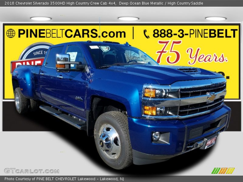 Deep Ocean Blue Metallic / High Country Saddle 2018 Chevrolet Silverado 3500HD High Country Crew Cab 4x4