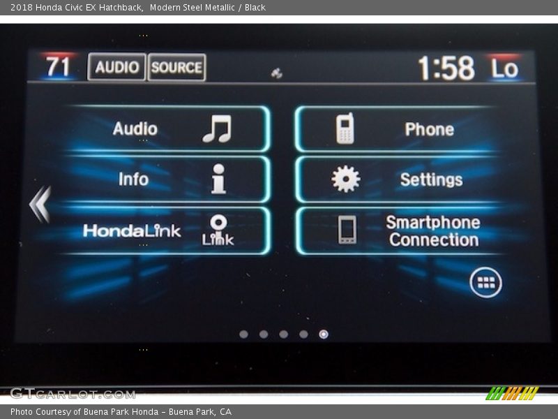 Modern Steel Metallic / Black 2018 Honda Civic EX Hatchback