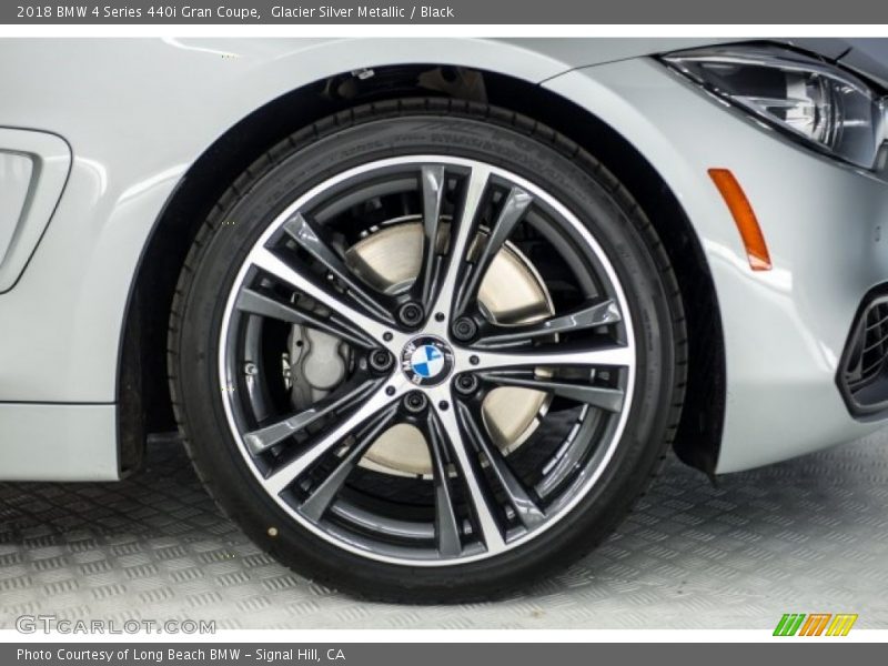 Glacier Silver Metallic / Black 2018 BMW 4 Series 440i Gran Coupe