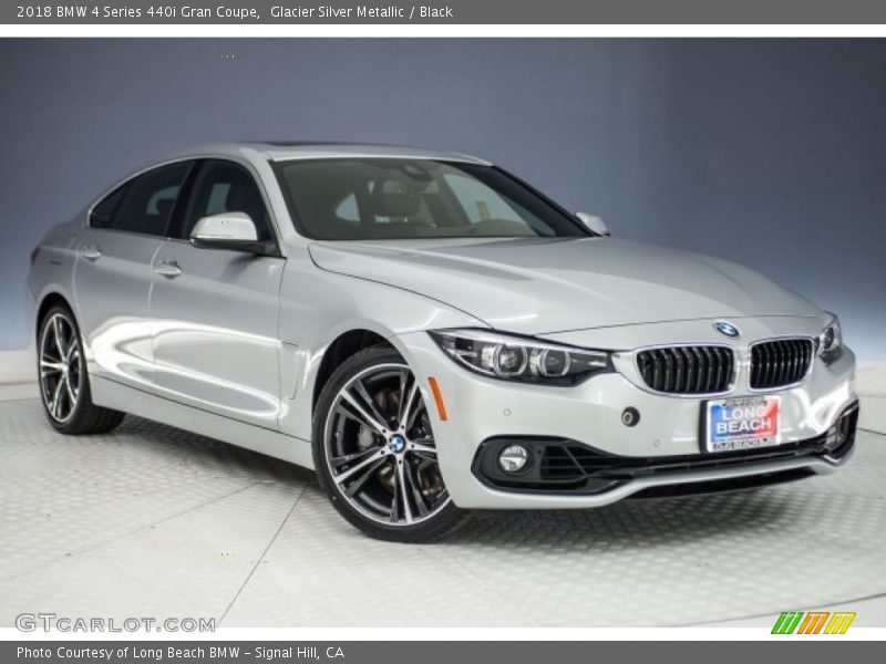 Glacier Silver Metallic / Black 2018 BMW 4 Series 440i Gran Coupe