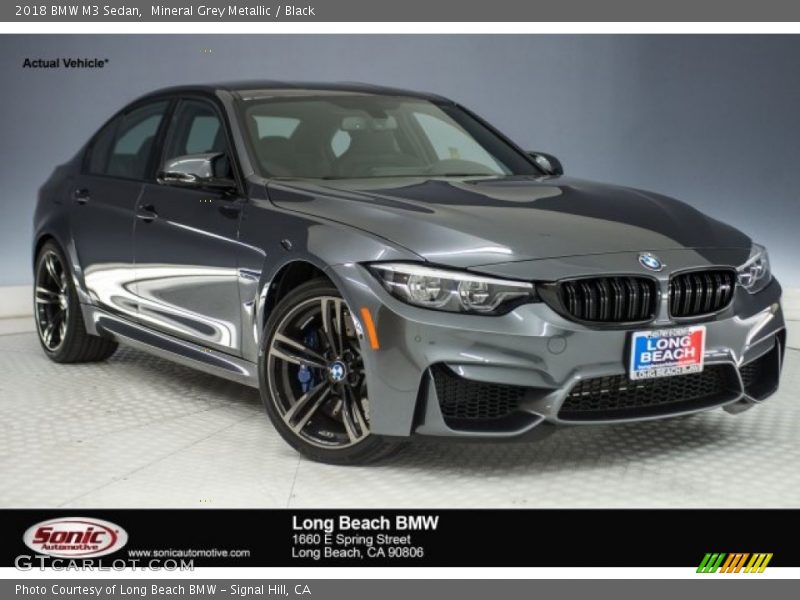 Mineral Grey Metallic / Black 2018 BMW M3 Sedan