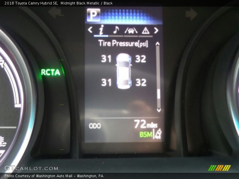 Midnight Black Metallic / Black 2018 Toyota Camry Hybrid SE