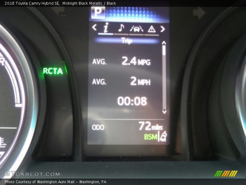 Midnight Black Metallic / Black 2018 Toyota Camry Hybrid SE