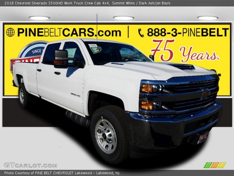 Summit White / Dark Ash/Jet Black 2018 Chevrolet Silverado 3500HD Work Truck Crew Cab 4x4