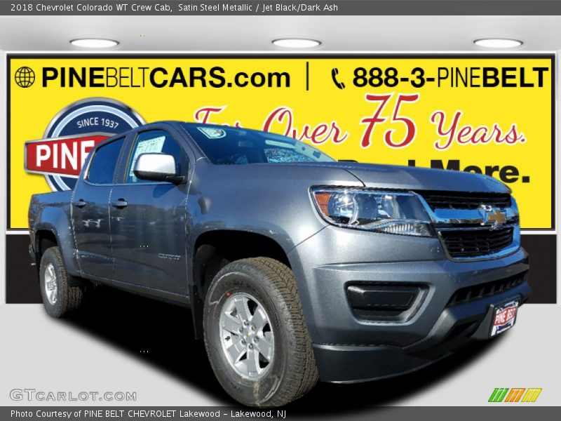 Satin Steel Metallic / Jet Black/Dark Ash 2018 Chevrolet Colorado WT Crew Cab