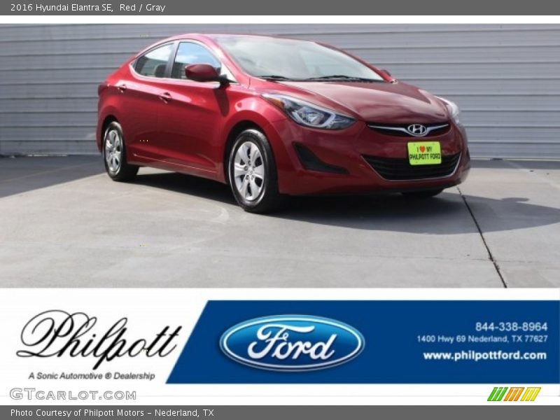 Red / Gray 2016 Hyundai Elantra SE