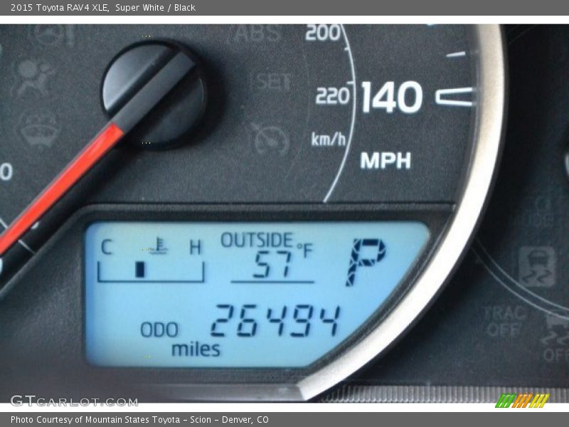 Super White / Black 2015 Toyota RAV4 XLE