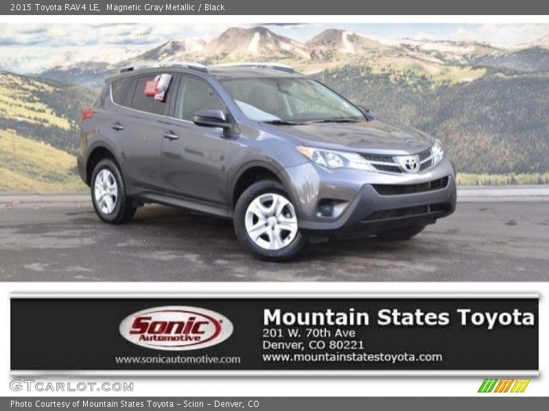 Magnetic Gray Metallic / Black 2015 Toyota RAV4 LE