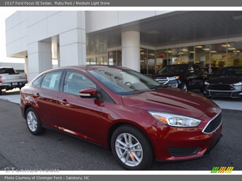 Ruby Red / Medium Light Stone 2017 Ford Focus SE Sedan