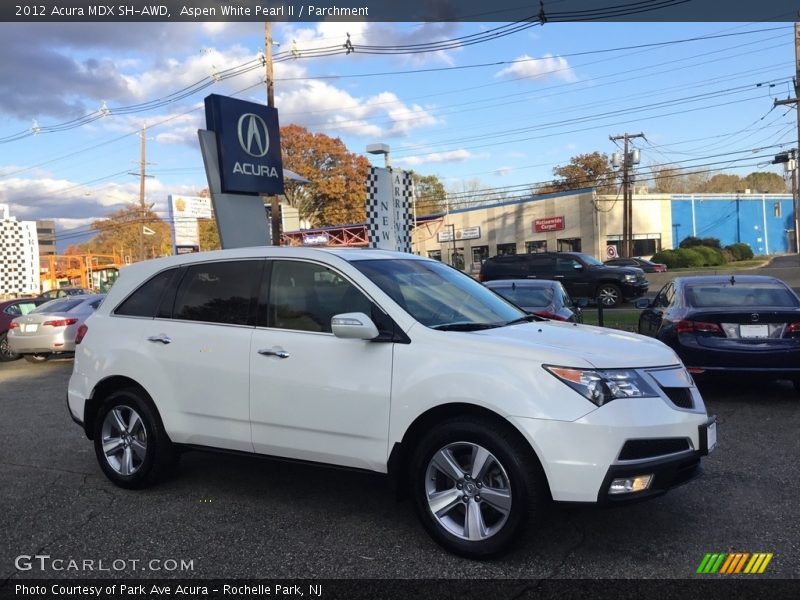 Aspen White Pearl II / Parchment 2012 Acura MDX SH-AWD