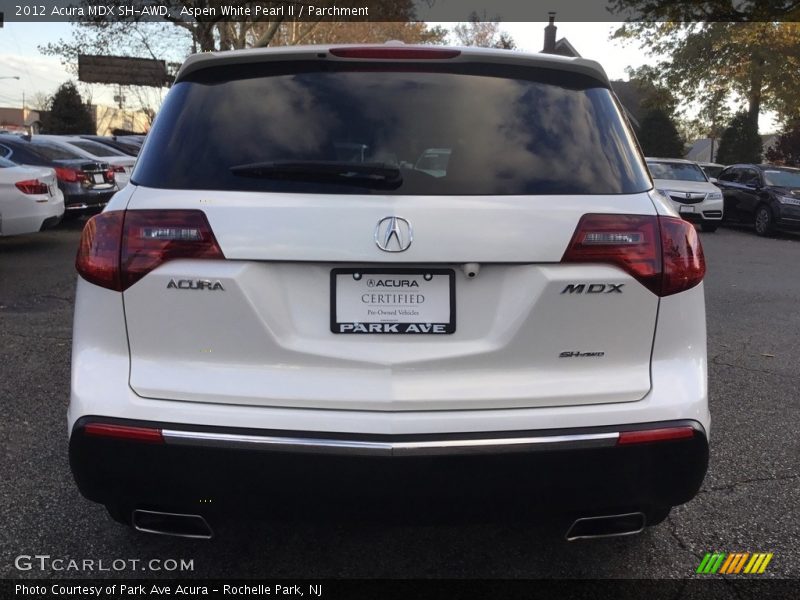 Aspen White Pearl II / Parchment 2012 Acura MDX SH-AWD