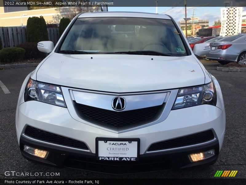 Aspen White Pearl II / Parchment 2012 Acura MDX SH-AWD