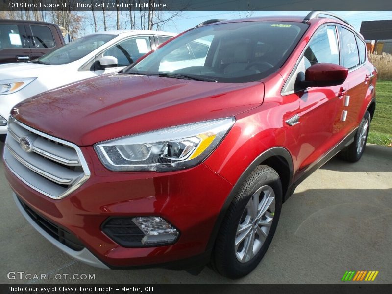 Ruby Red / Medium Light Stone 2018 Ford Escape SEL