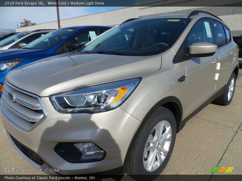 White Gold / Medium Light Stone 2018 Ford Escape SEL