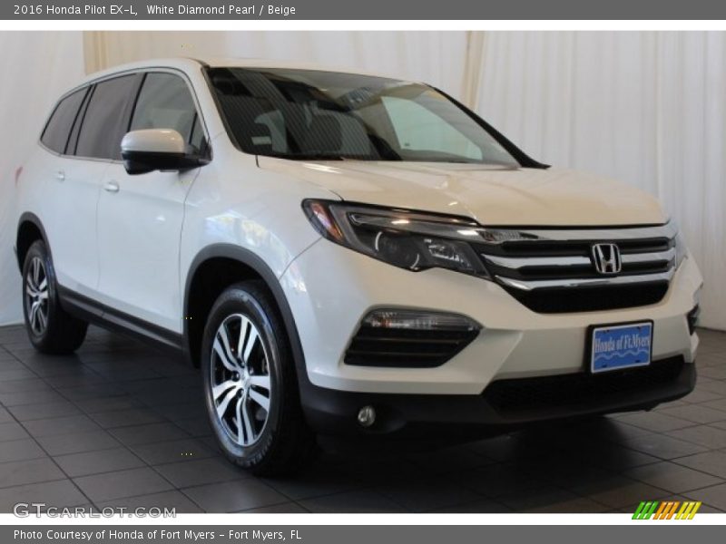 White Diamond Pearl / Beige 2016 Honda Pilot EX-L