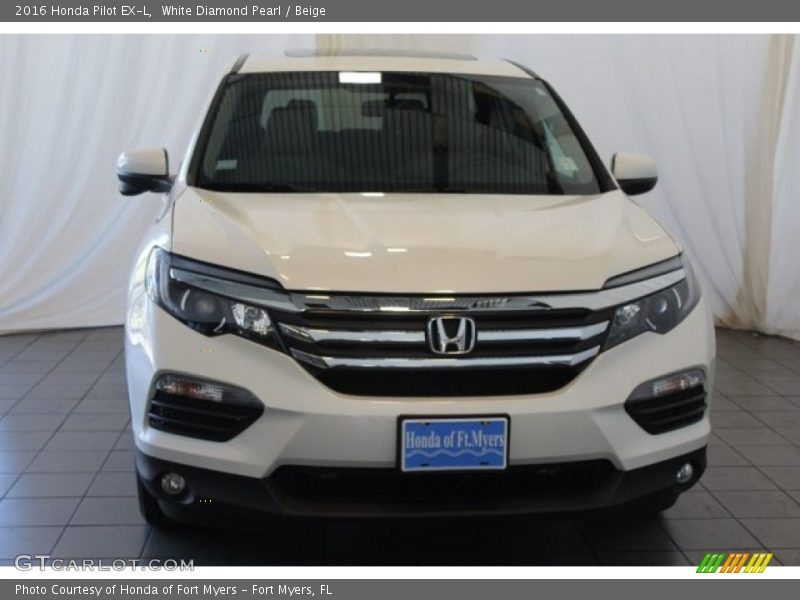 White Diamond Pearl / Beige 2016 Honda Pilot EX-L