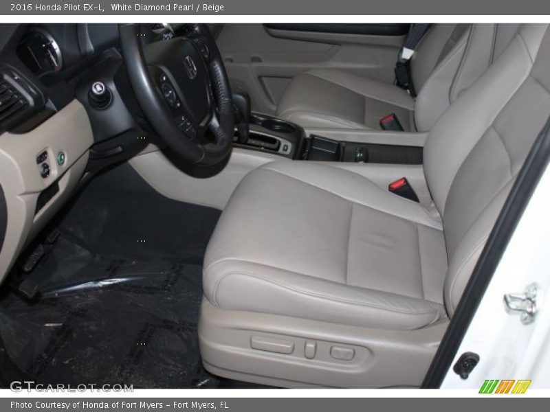 White Diamond Pearl / Beige 2016 Honda Pilot EX-L