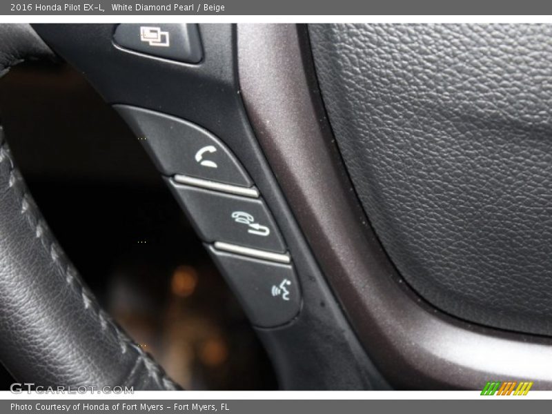 White Diamond Pearl / Beige 2016 Honda Pilot EX-L