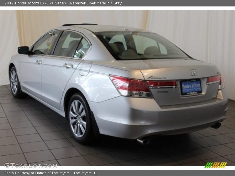 Alabaster Silver Metallic / Gray 2012 Honda Accord EX-L V6 Sedan