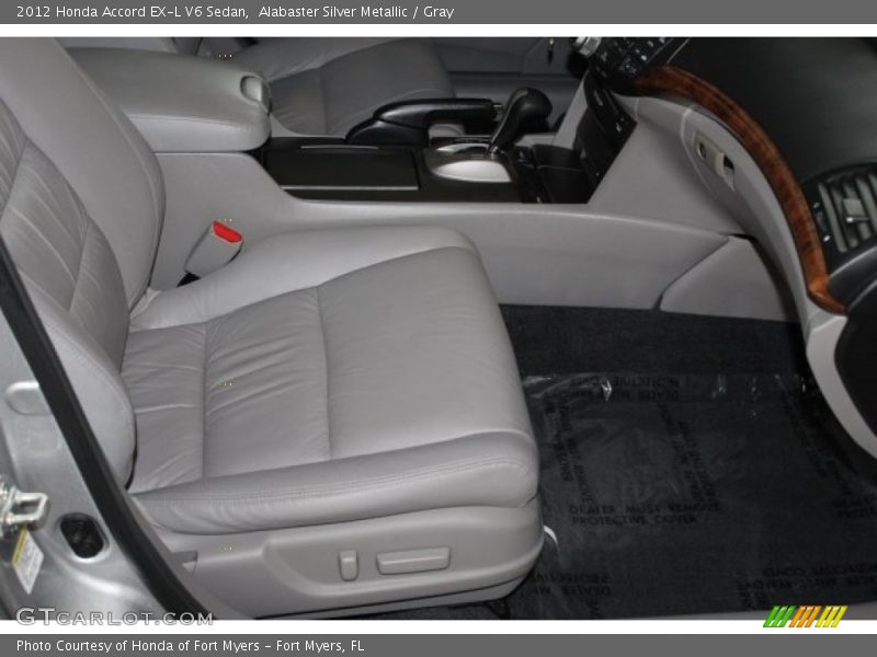 Alabaster Silver Metallic / Gray 2012 Honda Accord EX-L V6 Sedan