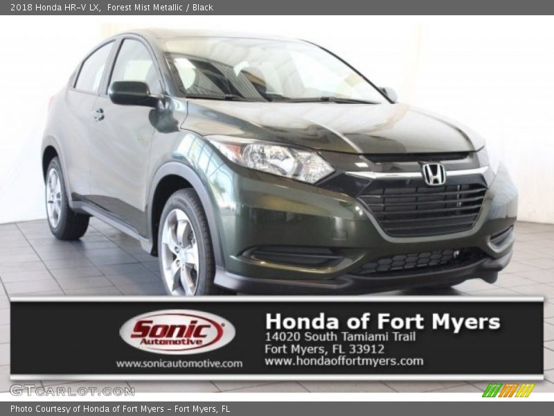 Forest Mist Metallic / Black 2018 Honda HR-V LX